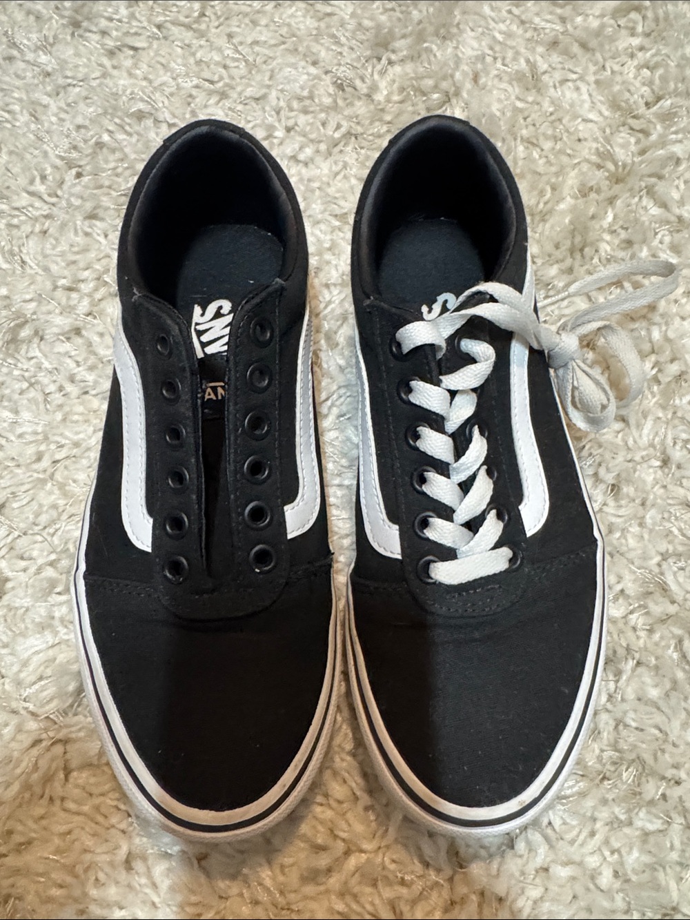 Vans Black and White Low-Top Skate Sneakers